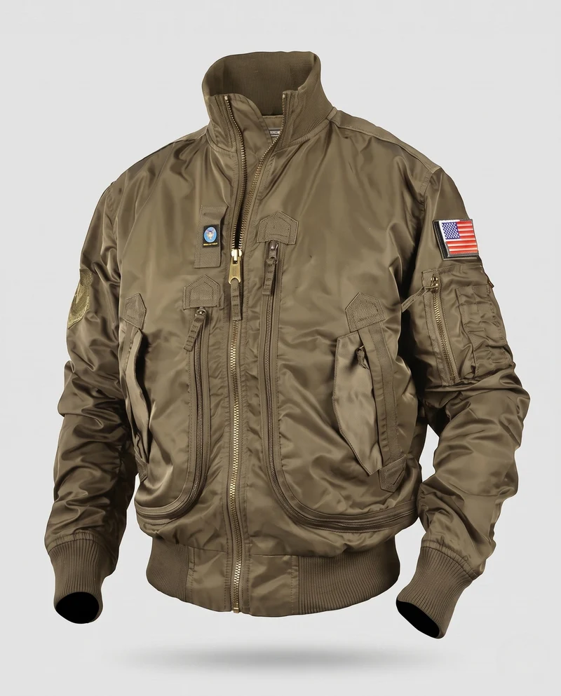Männliche sportliche Bomberjacke mit mehreren Taschen Drune