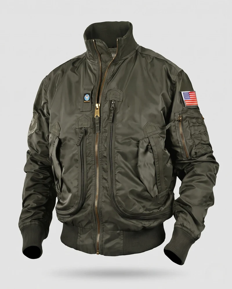 Männliche sportliche Bomberjacke mit mehreren Taschen Drune