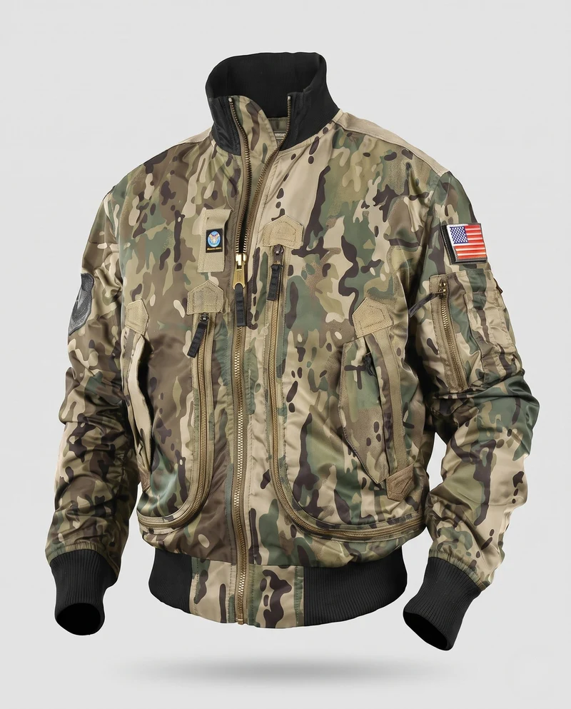 Männliche sportliche Bomberjacke mit mehreren Taschen Drune