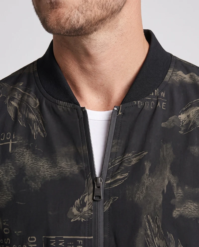 Herren Sportliche Bomberjacke mit Modischem Druck Drune