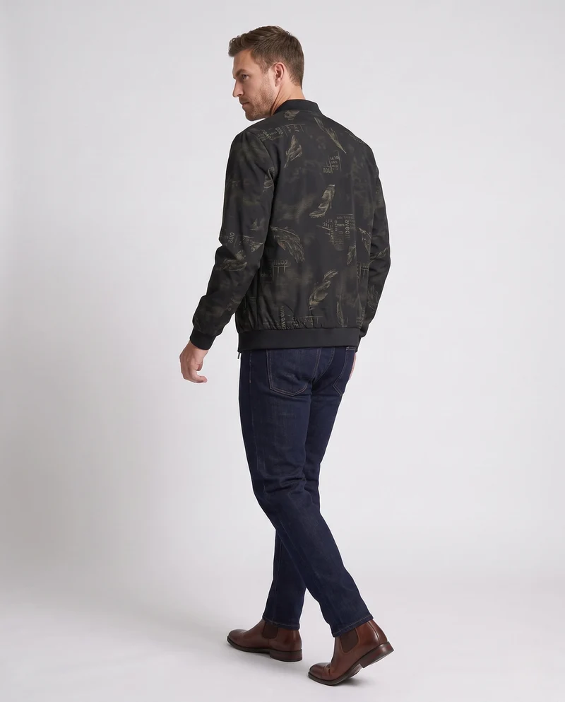 Herren Sportliche Bomberjacke mit Modischem Druck Drune