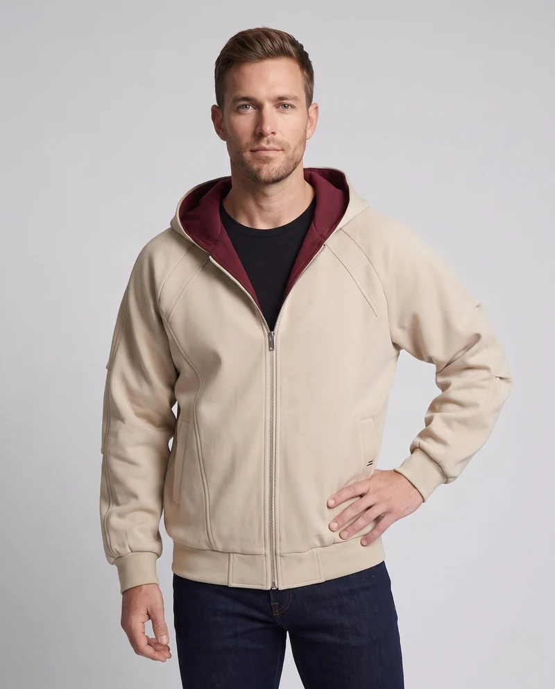 Herren Sportlicher Hoodie Jacke Drune