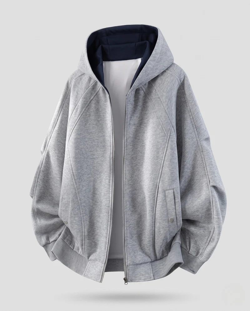 Herren Sportlicher Hoodie Jacke Drune