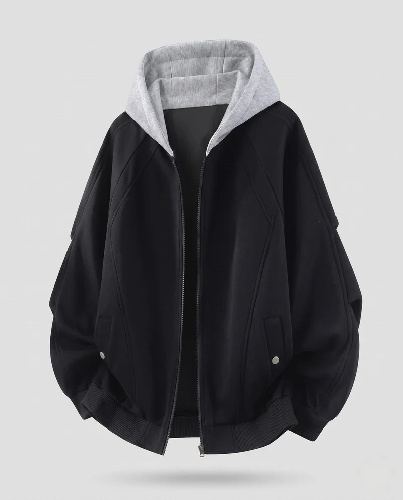 Herren Sportlicher Hoodie Jacke Drune