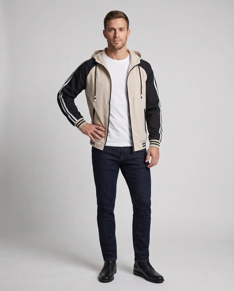 Leichte sportliche Herrenjacke mit Kapuze Drune