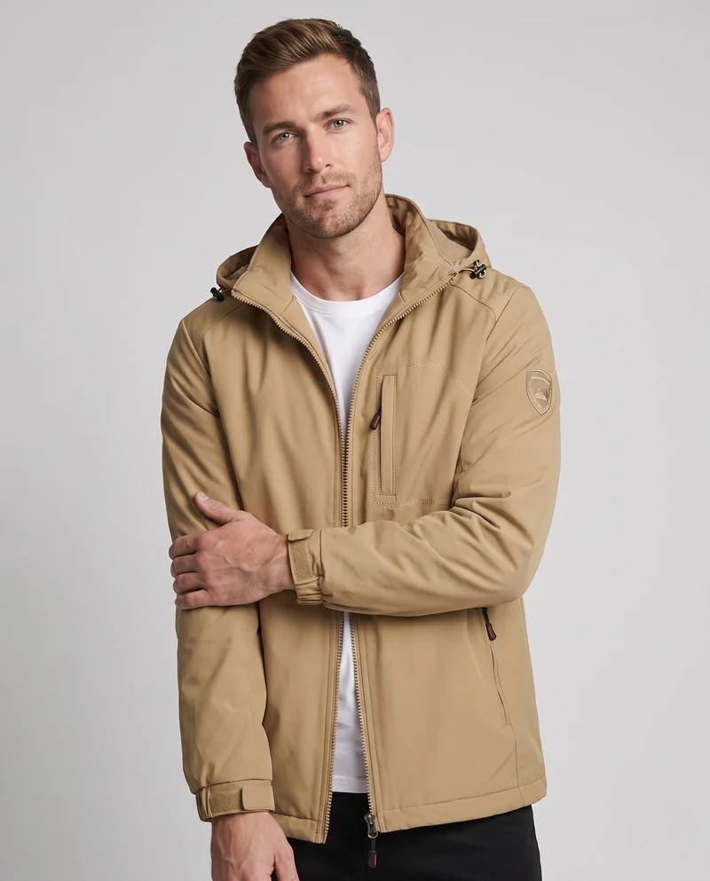 Herren Sportliche Outdoor-Jacke mit Kapuze Drune