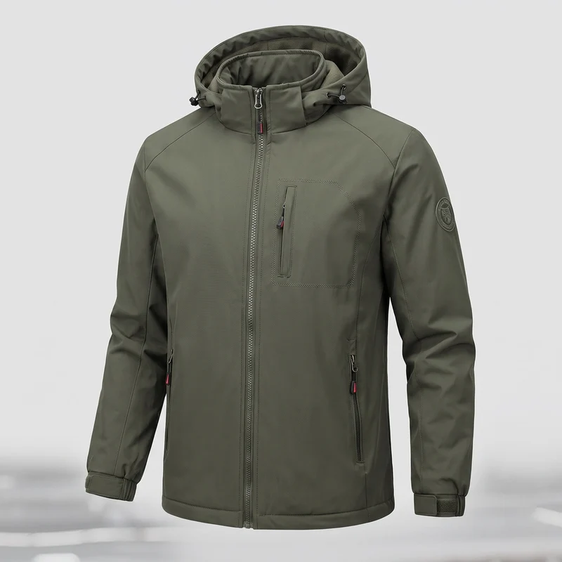 Herren Sportliche Outdoor-Jacke mit Kapuze Drune
