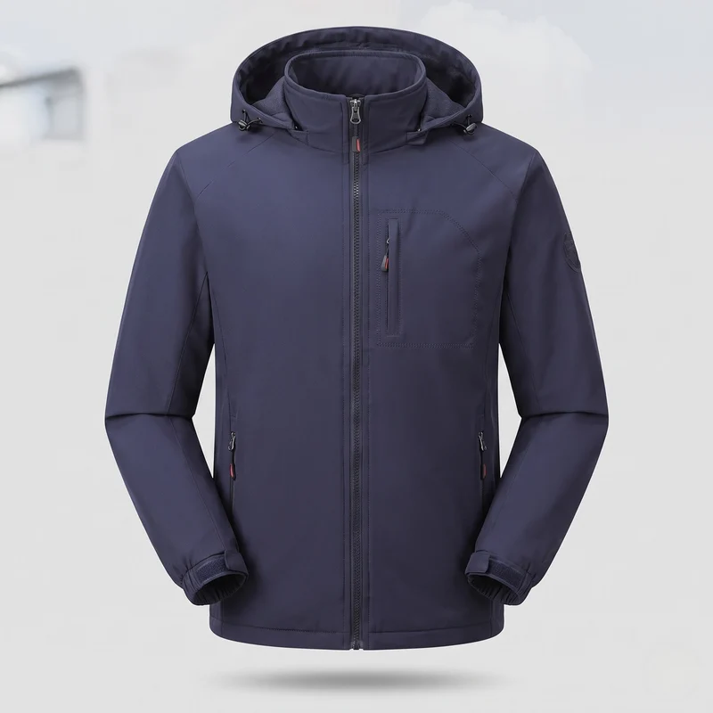 Herren Sportliche Outdoor-Jacke mit Kapuze Drune