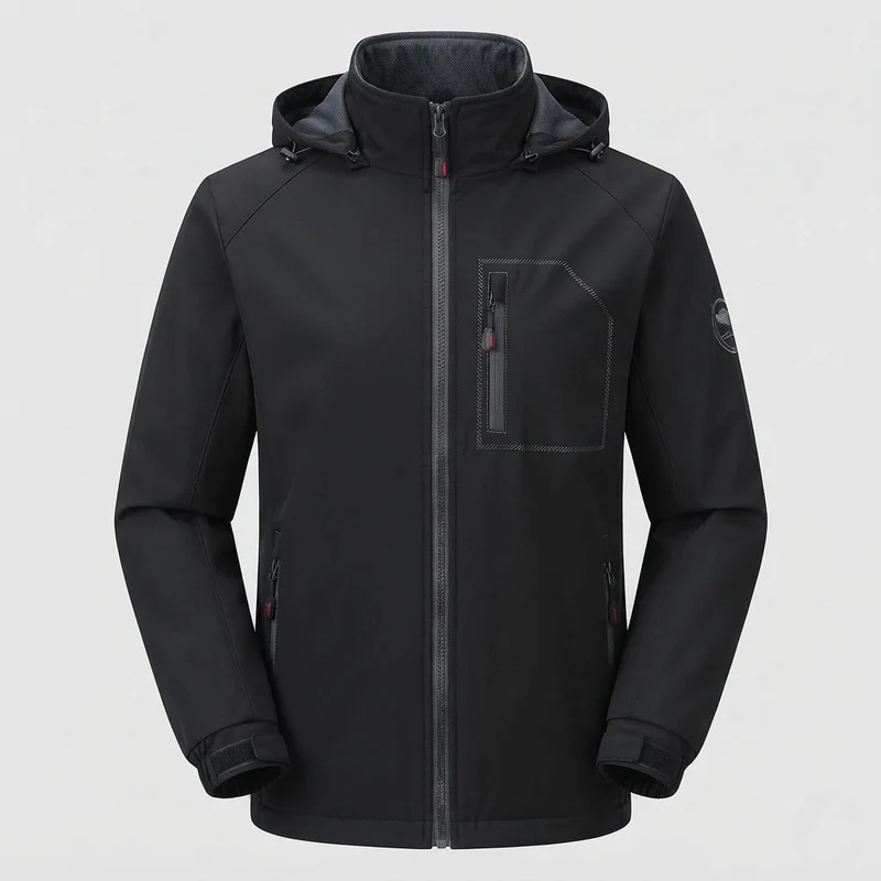 Herren Sportliche Outdoor-Jacke mit Kapuze Drune