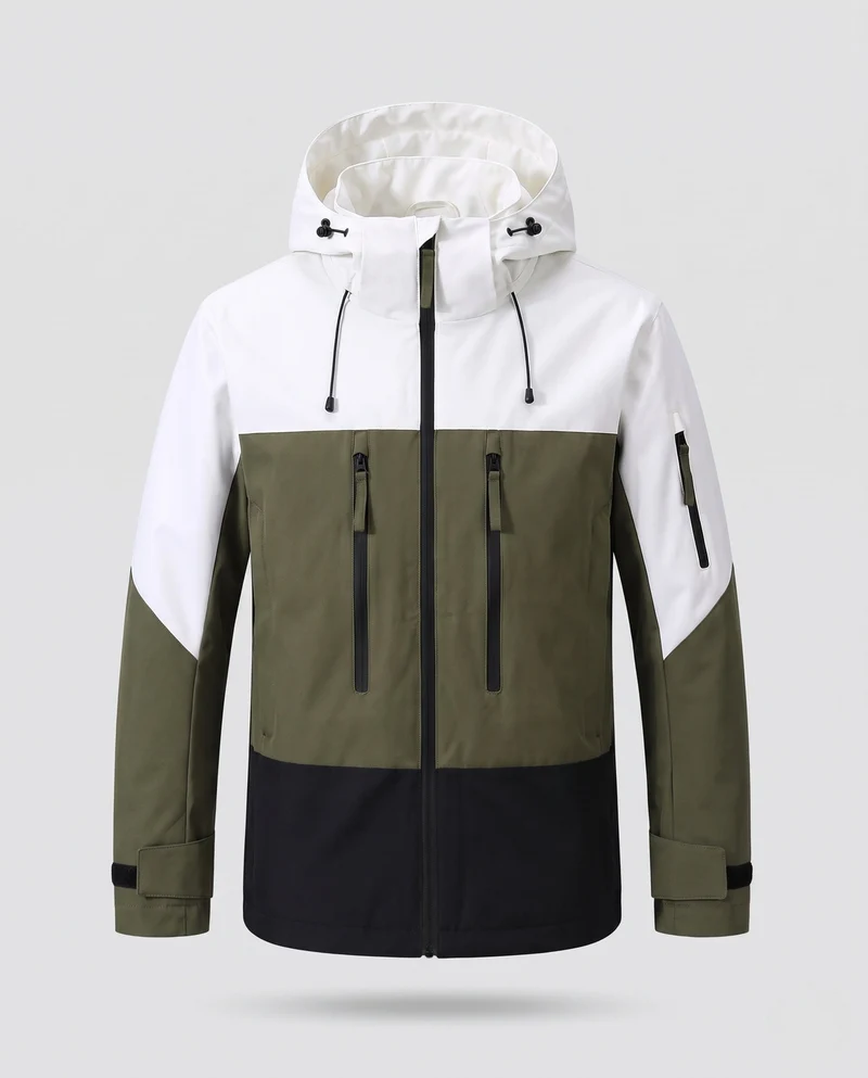 Herren Sport Outdoor Jacke mit verstellbarem Kapuzen Design Drune