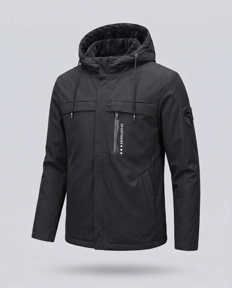 Herren sportliche Übergangsjacke mit gefütterter Kapuze Drune