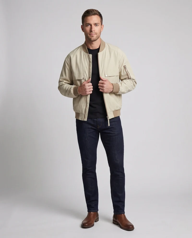 Sportliche Übergangsjacke für Herren mit modischen Details Drune