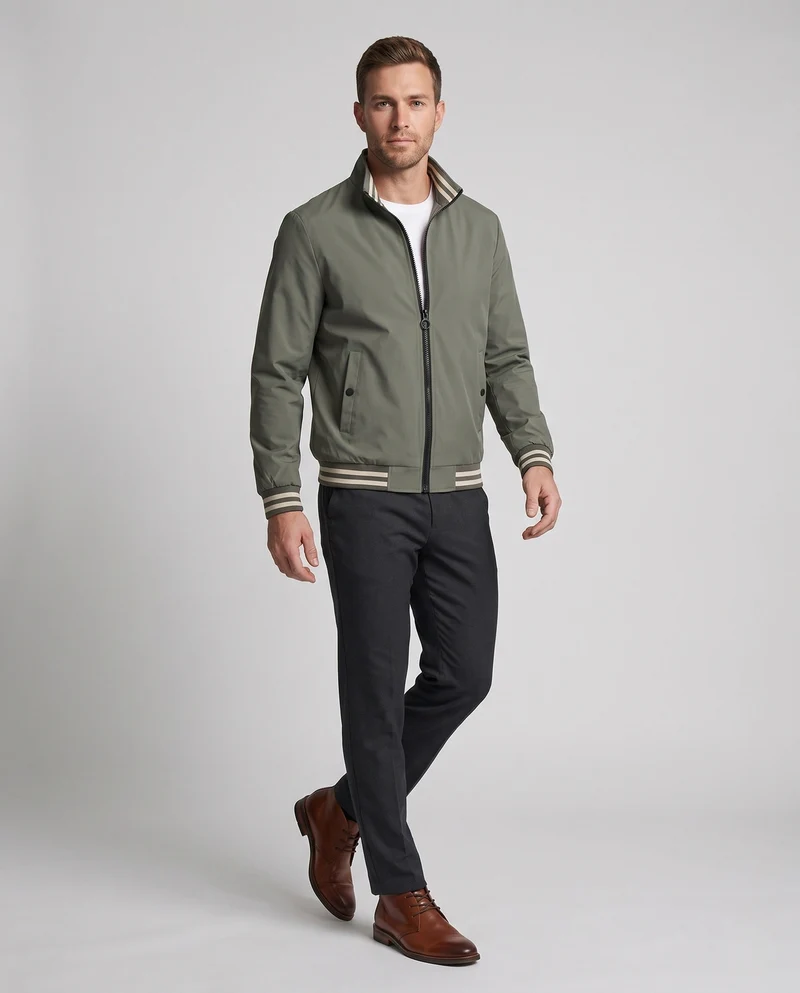 Sportliche Herren Übergangsjacke mit Streifendetails Drune