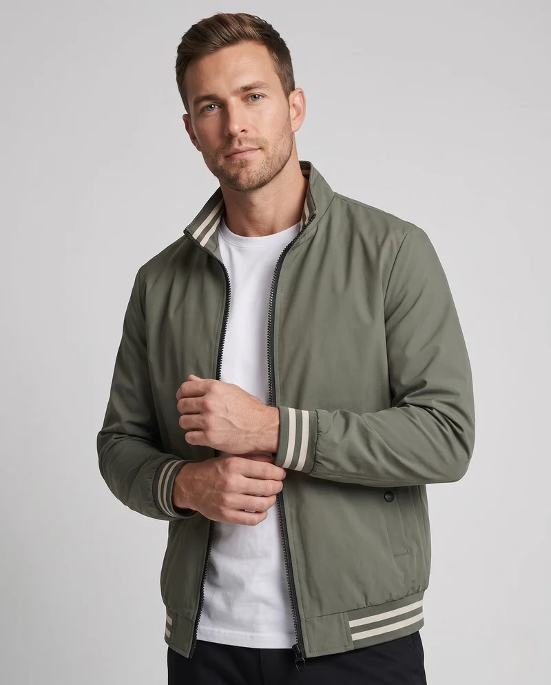 Sportliche Herren Übergangsjacke mit Streifendetails Drune