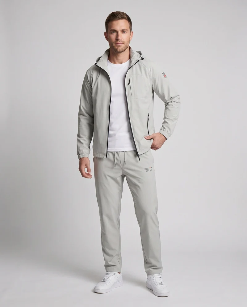 Herren sportliche Übergangsjacke mit verstellbare Kapuze Drune