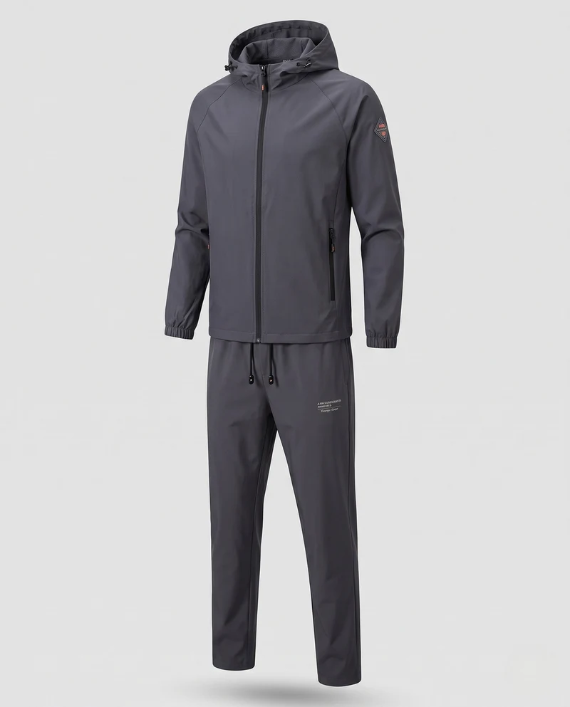 Herren sportliche Übergangsjacke mit verstellbare Kapuze Drune