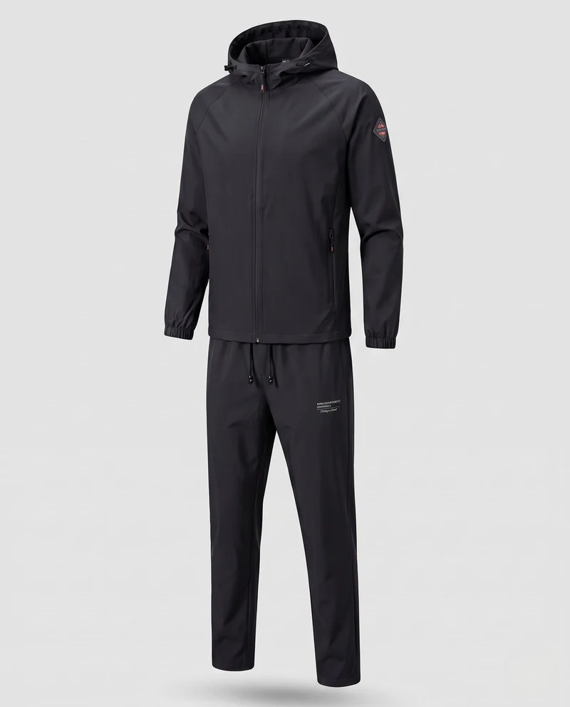 Herren sportliche Übergangsjacke mit verstellbare Kapuze Drune