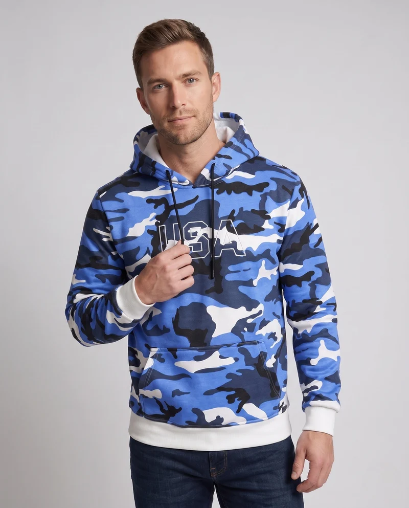 Männer Sport Hoodie im Camouflage-Design Drune