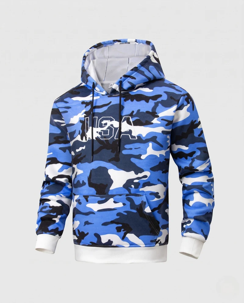 Männer Sport Hoodie im Camouflage-Design Drune