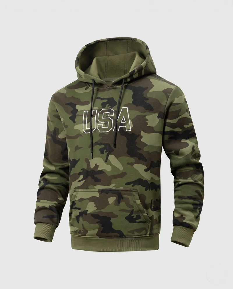 Männer Sport Hoodie im Camouflage-Design Drune