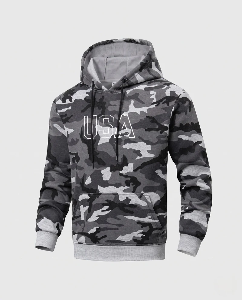Männer Sport Hoodie im Camouflage-Design Drune