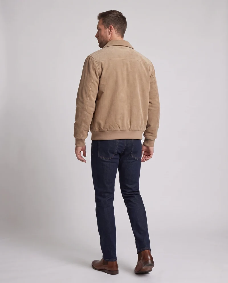 Herren gesteppte Jacke mit hohem Kragen und Fleece-Futter Drune