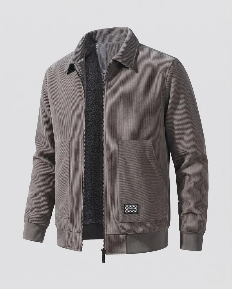 Herren gesteppte Jacke mit hohem Kragen und Fleece-Futter Drune