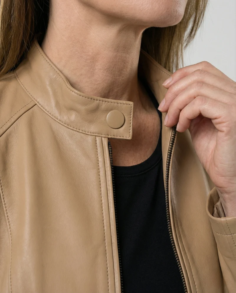 Damenjacke Lederlook maßgeschneidert