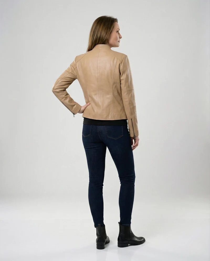 Damenjacke Lederlook maßgeschneidert