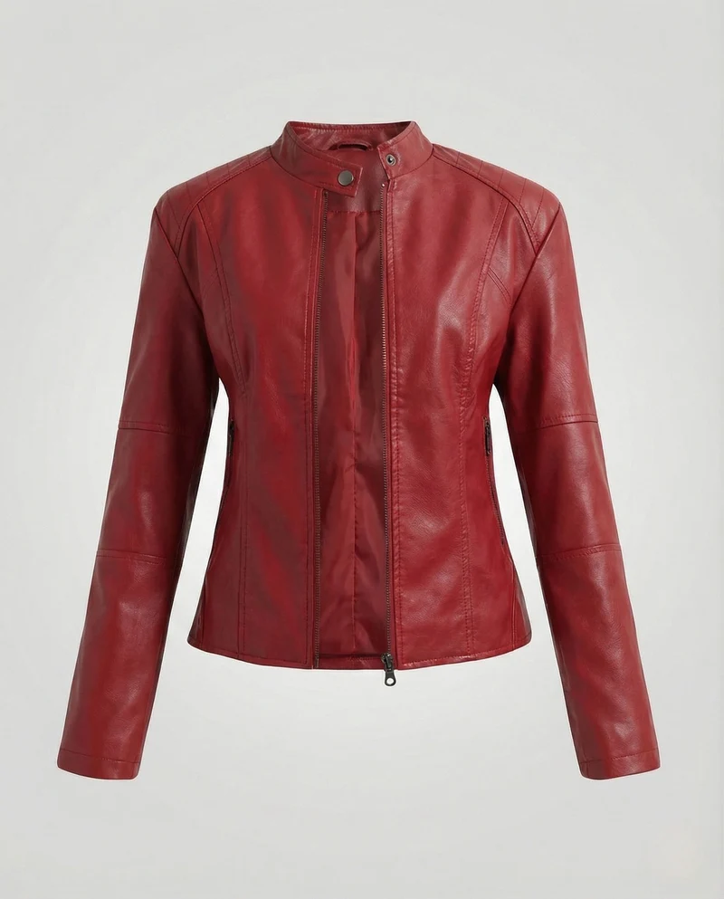 Damenjacke Lederlook maßgeschneidert