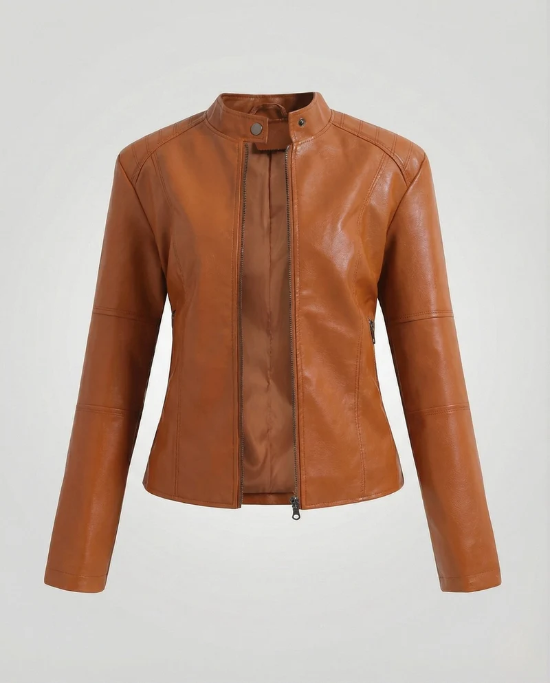 Damenjacke Lederlook maßgeschneidert