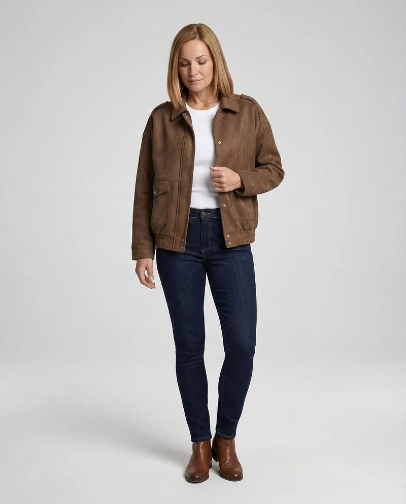 Freizeitkleidung Damen Samtjacke Locker