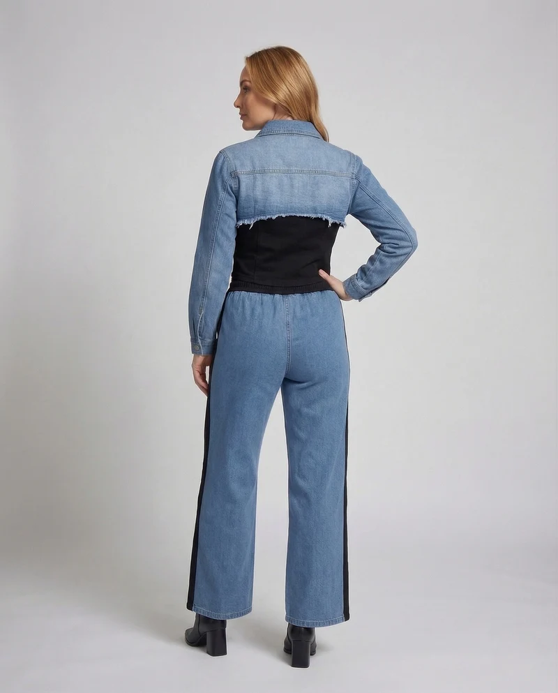 Damen Jeans Set Jacke Jogginghose