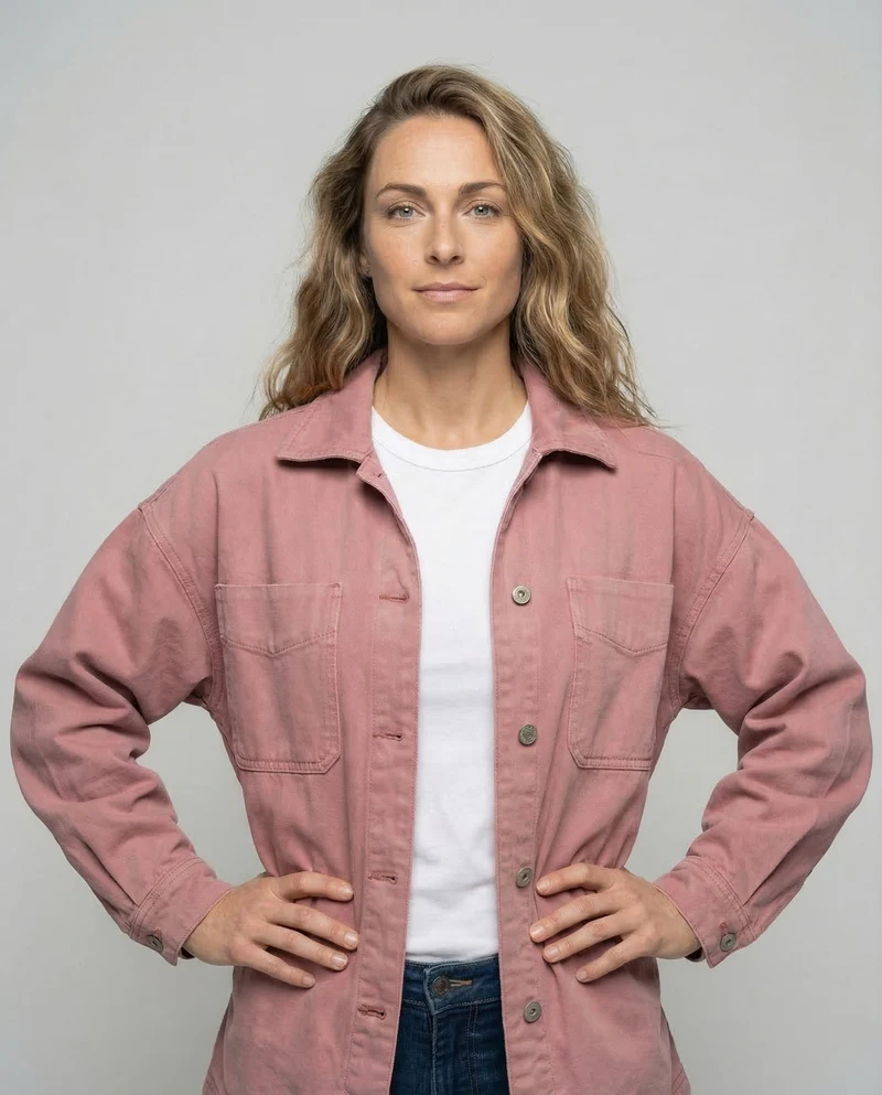 Damen Casual Overshirt Jacke mit aufgenähten Taschen