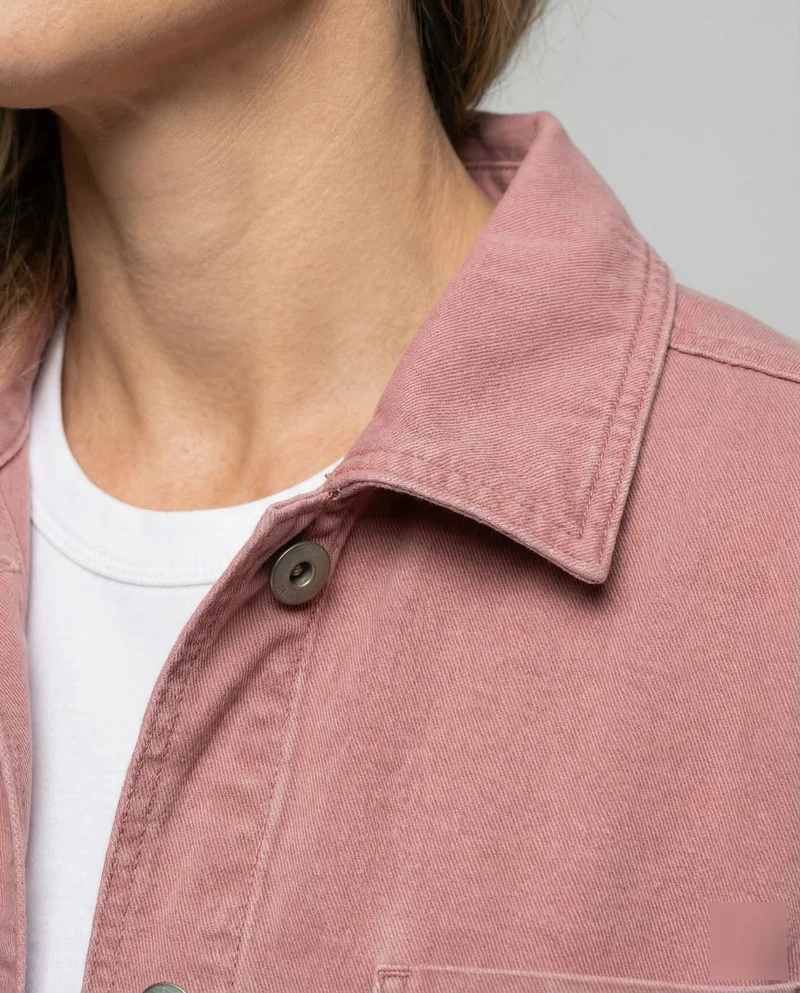 Damen Casual Overshirt Jacke mit aufgenähten Taschen