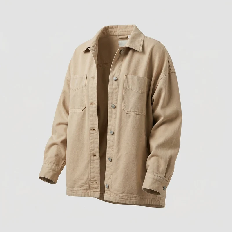 Damen Casual Overshirt Jacke mit aufgenähten Taschen