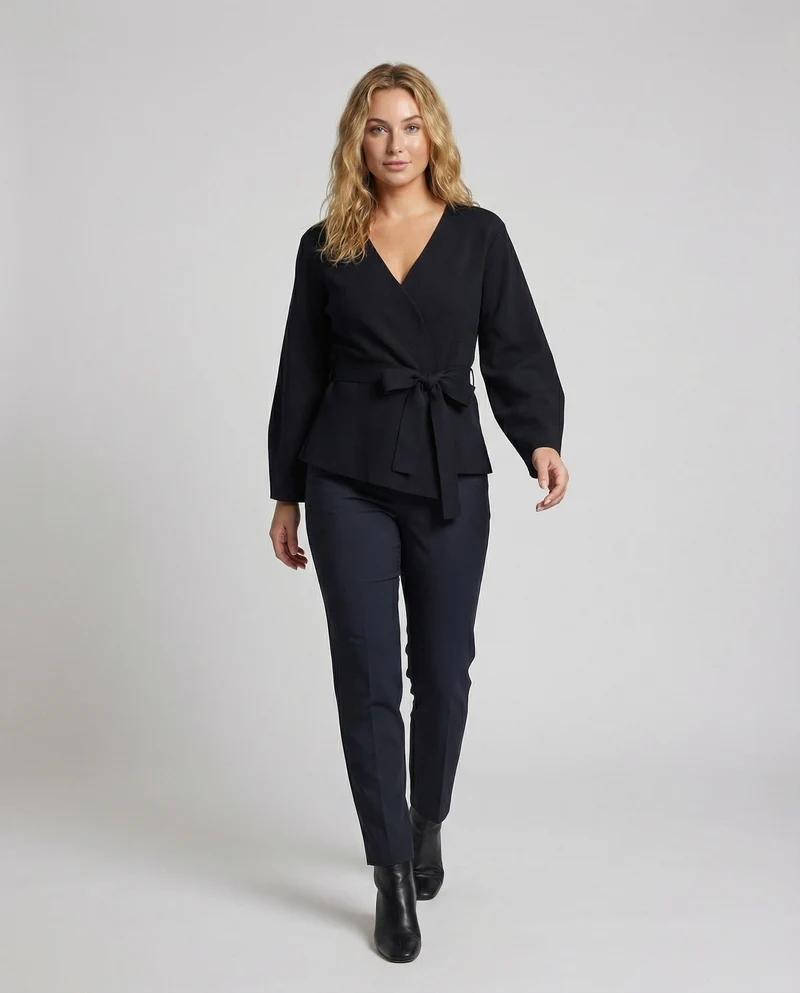 Damen Wickel-Kimono-Jacke mit Taillengürtel