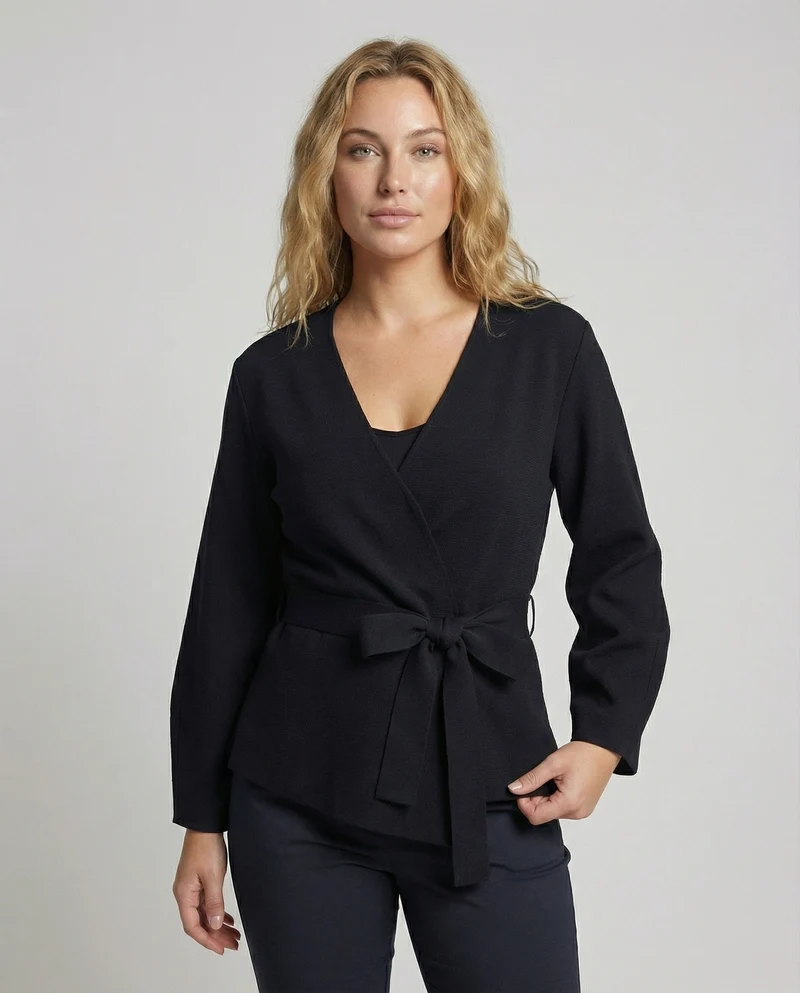 Damen Wickel-Kimono-Jacke mit Taillengürtel