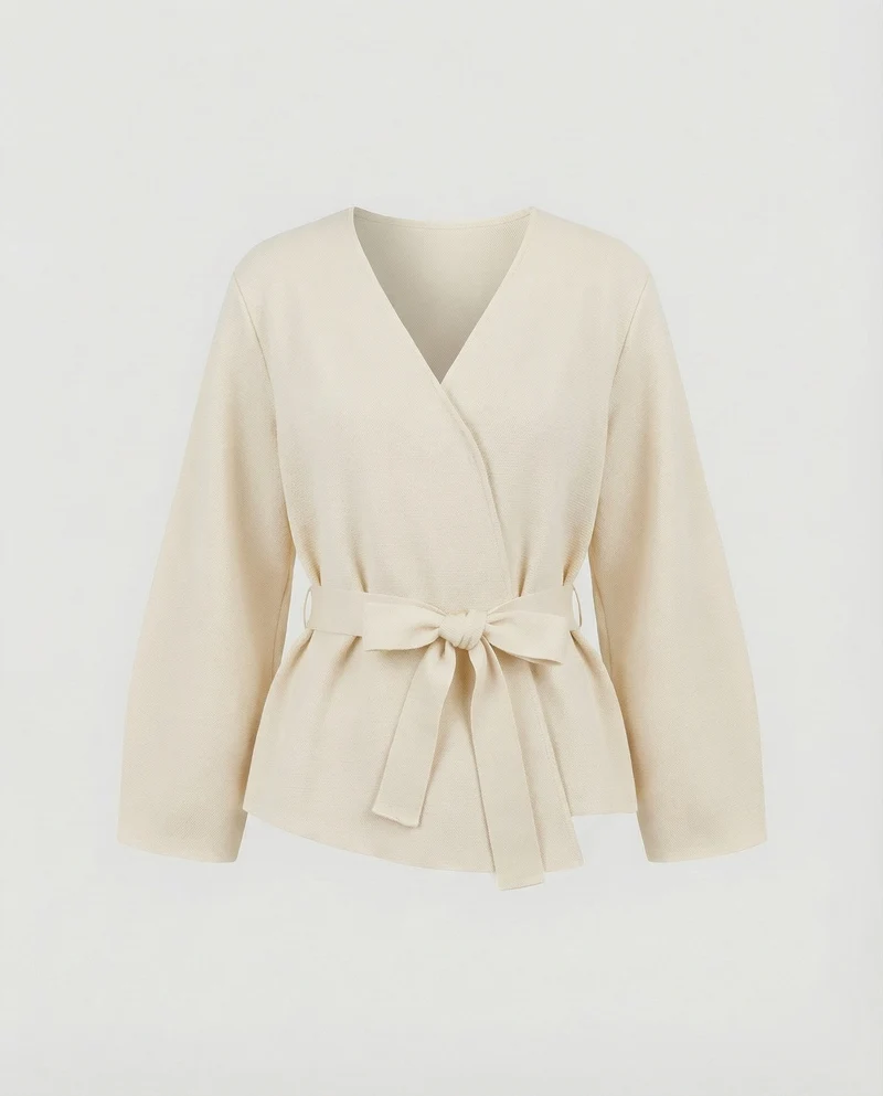 Damen Wickel-Kimono-Jacke mit Taillengürtel