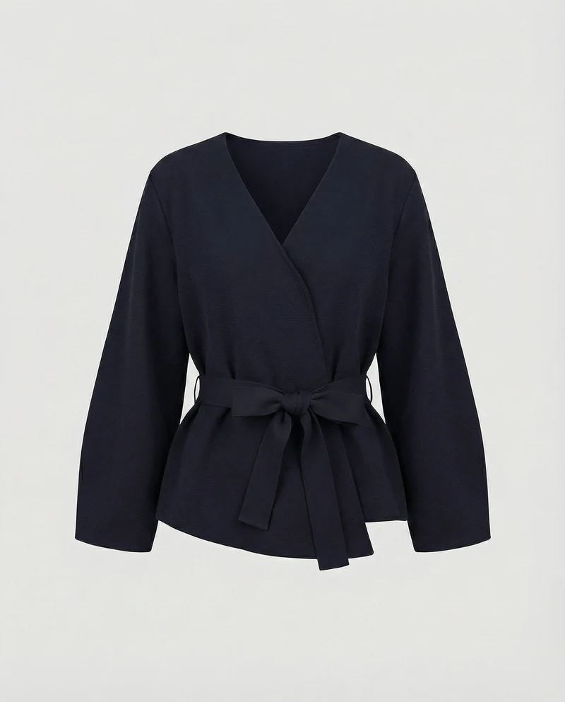 Damen Wickel-Kimono-Jacke mit Taillengürtel