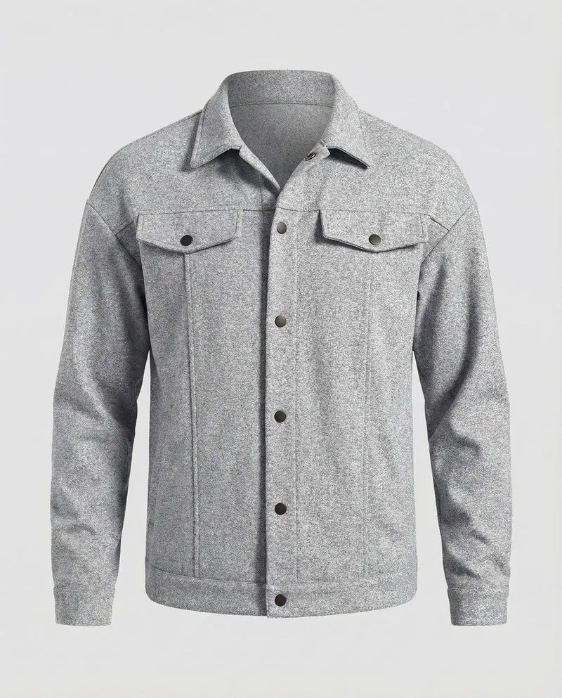 Herren Robustes Wollmischungs-Overshirt-Jacke
