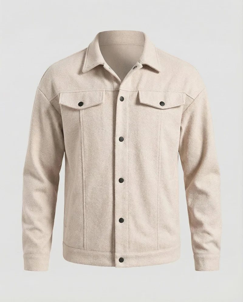 Herren Robustes Wollmischungs-Overshirt-Jacke