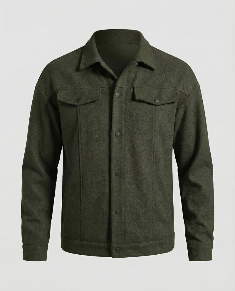 Herren Robustes Wollmischungs-Overshirt-Jacke