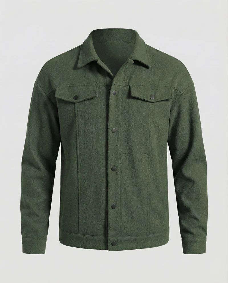 Herren Robustes Wollmischungs-Overshirt-Jacke
