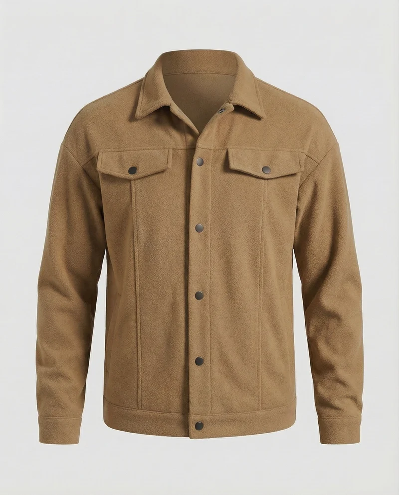 Herren Robustes Wollmischungs-Overshirt-Jacke
