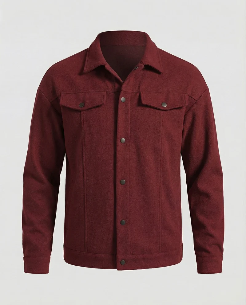 Herren Robustes Wollmischungs-Overshirt-Jacke