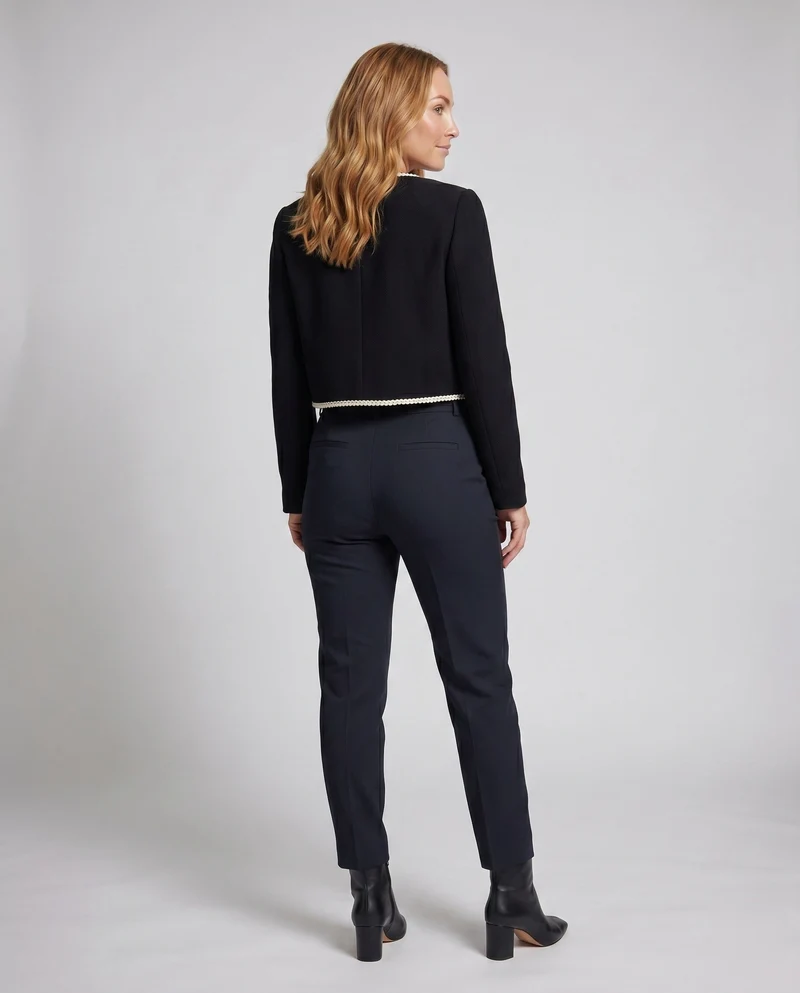 Frauen Elegante Jacke mit Vintage-Details und Fließendem Maxikleid