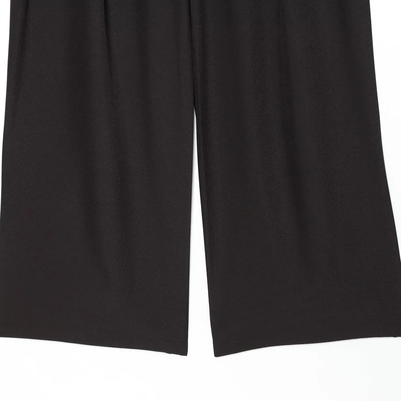 Damen Weite Palazzo‑Hose mit hoher Taille und drapiertem Frontpanel Drune