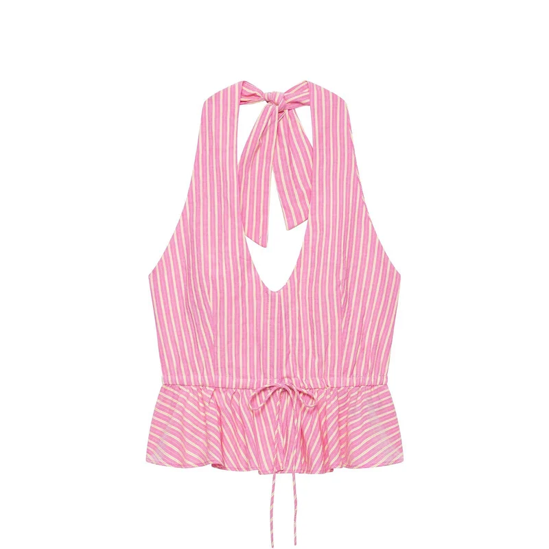 Damen Weite Palazzo‑Hose mit hohem Bund und Tunnelzug Drune