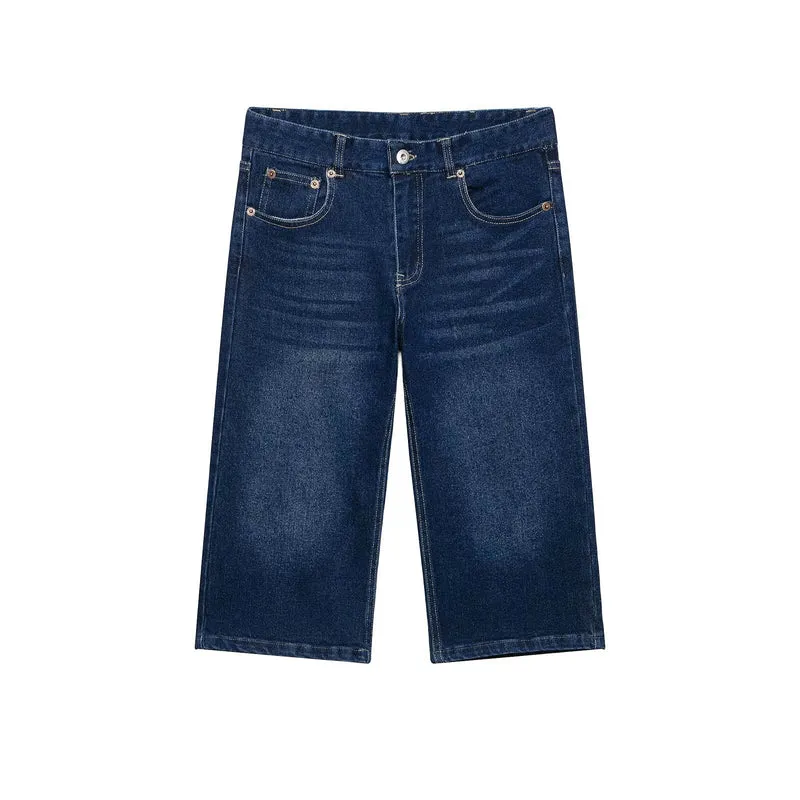 Damen Weite Cropped-Denim-Culotte im 5-Pocket-Design Drune